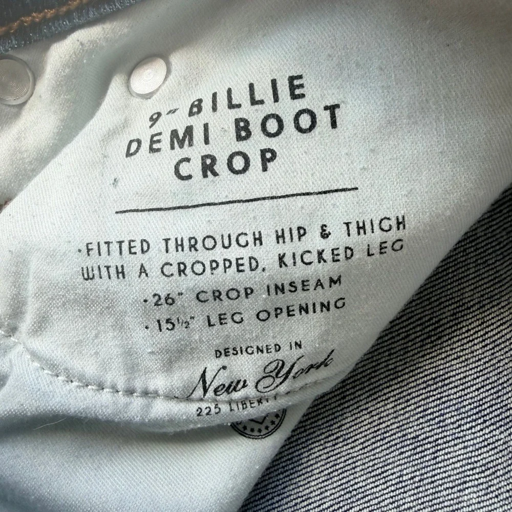 J.Crew Womens 27 9' Billie Demi Boot Crop Jeans Dark Wash High Rise Denim